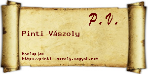 Pinti Vászoly névjegykártya
